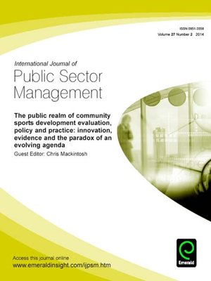 cover image of International Journal of Public Sector Management, Volume 27, Issue 2